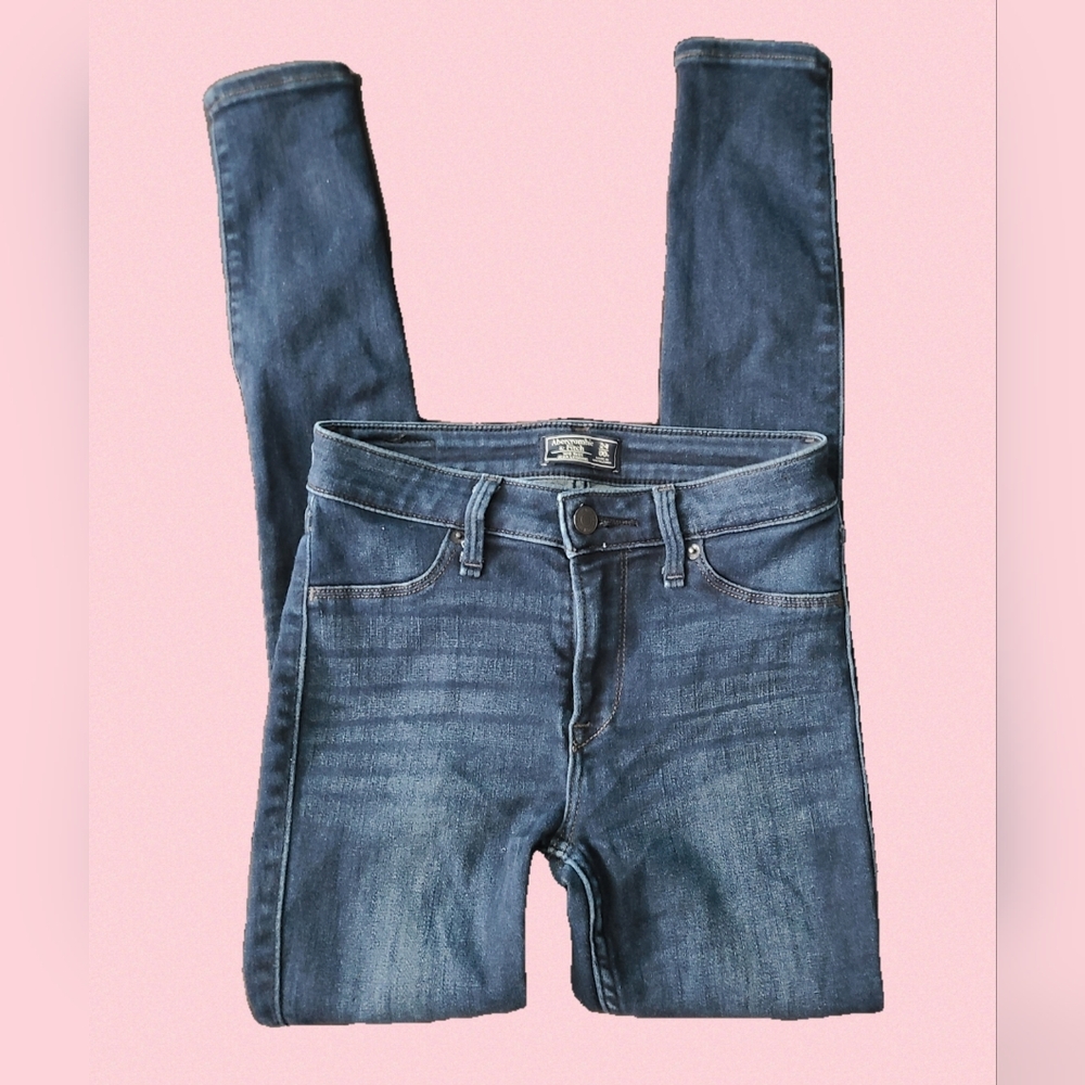 Abercrombie & Fitch Harper Mid rise jean leggings, medium wash denim 24/00S